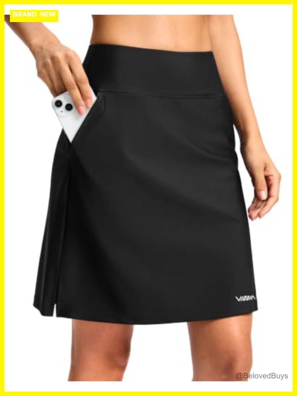 Women's Swim Skort 20" High Waisted UPF 50 Chlorine Resistant Built-in Liner